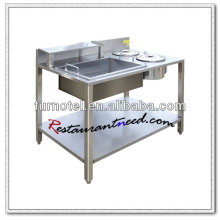 K359 Table de cuisson autoportante en poudre d&#39;emballage en acier inoxydable